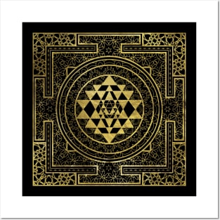 Golden Sri Yantra  / Sri Chakra Posters and Art